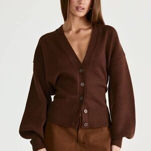 Charcoal Vespera Brown Cardigan M/L